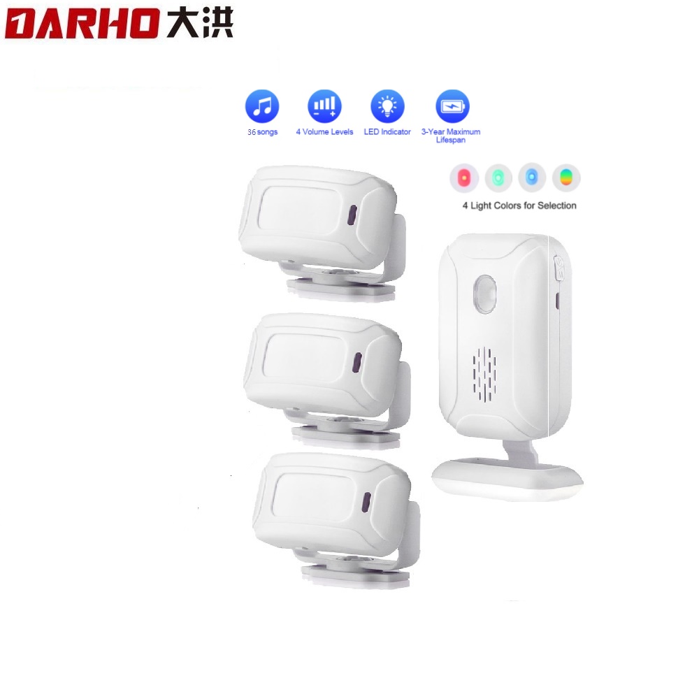 Home Security Beams - Darho ワイヤレスドアベル 36 着信音 4 色