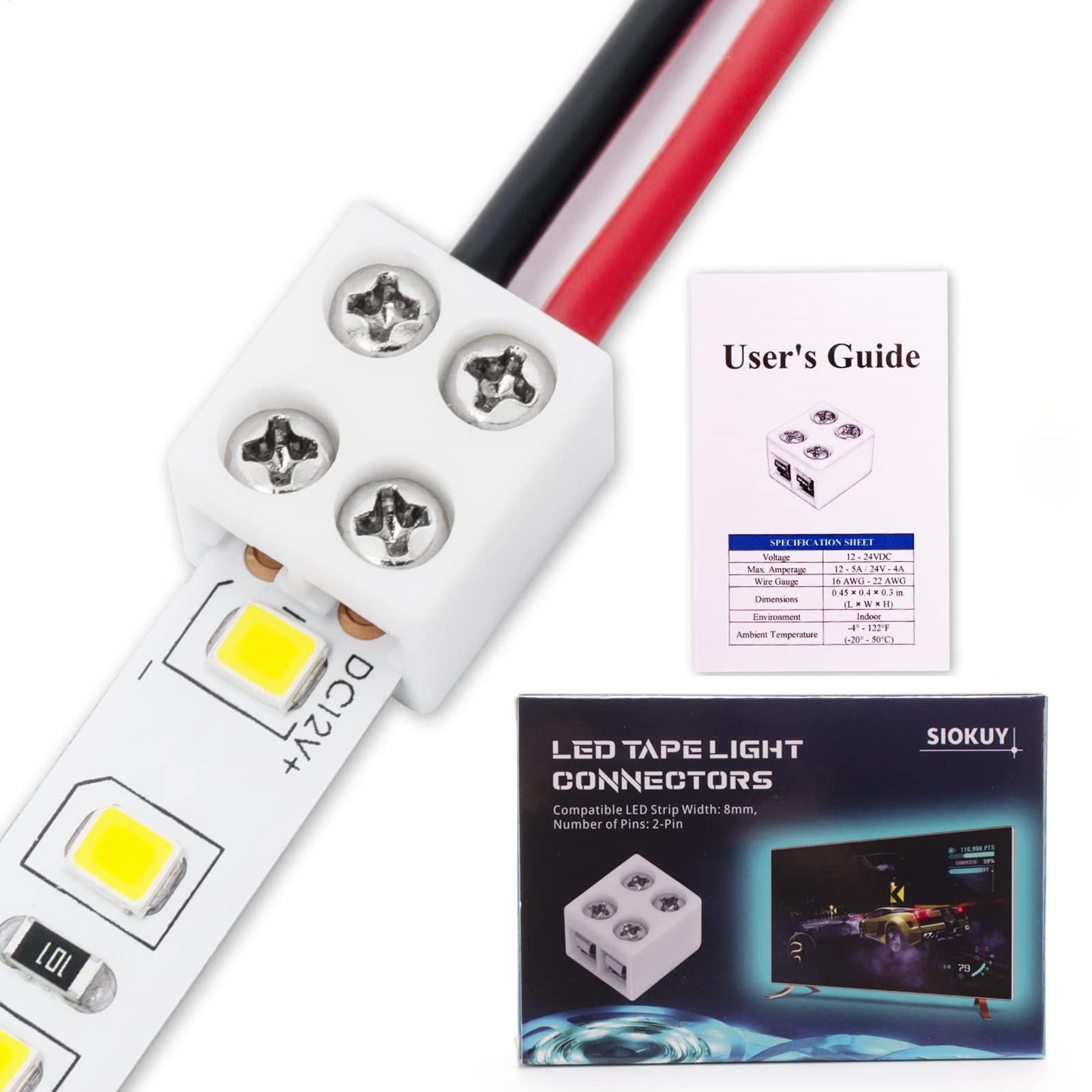 Home Security Providers - LED ストリップ コネクタ 8mm はんだ不要のストリップ ライト