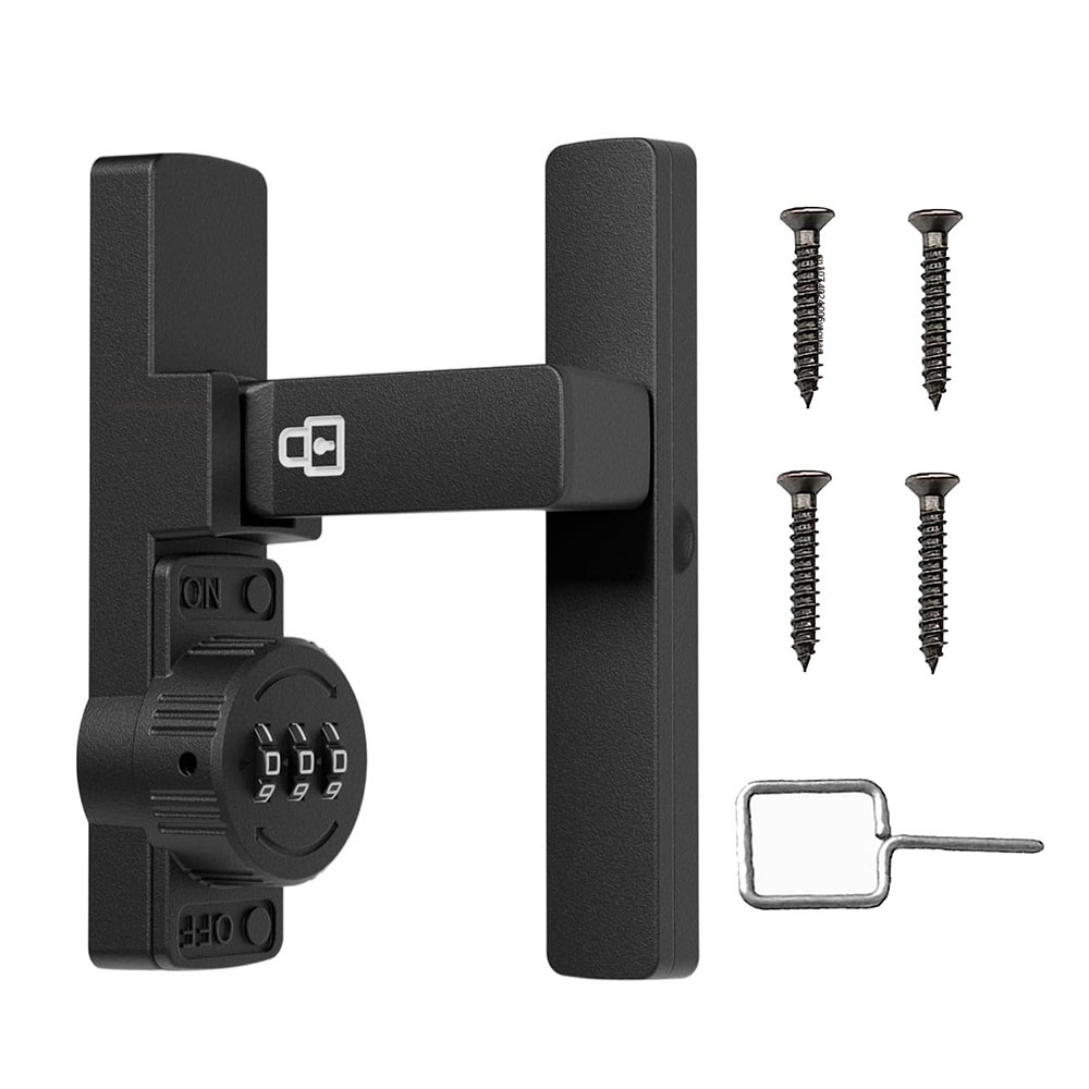 Home Security Door - セキュリティ納屋ドアロック 3桁コンビネーションロック ホームドアロック バスルームワインキャビネット用 パスワードコード付き 耐久性のある亜鉛合金