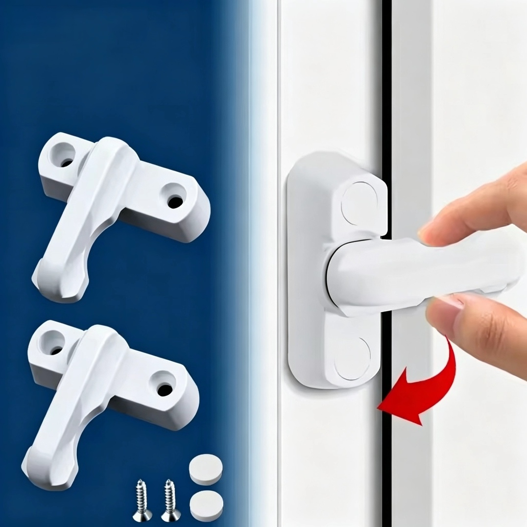 Home Security Door Reinforcement Lock - ホームバルコニー用実用交換式セキュリティ窓ドアロック、安全バー、ハンドル、スイープラッチ