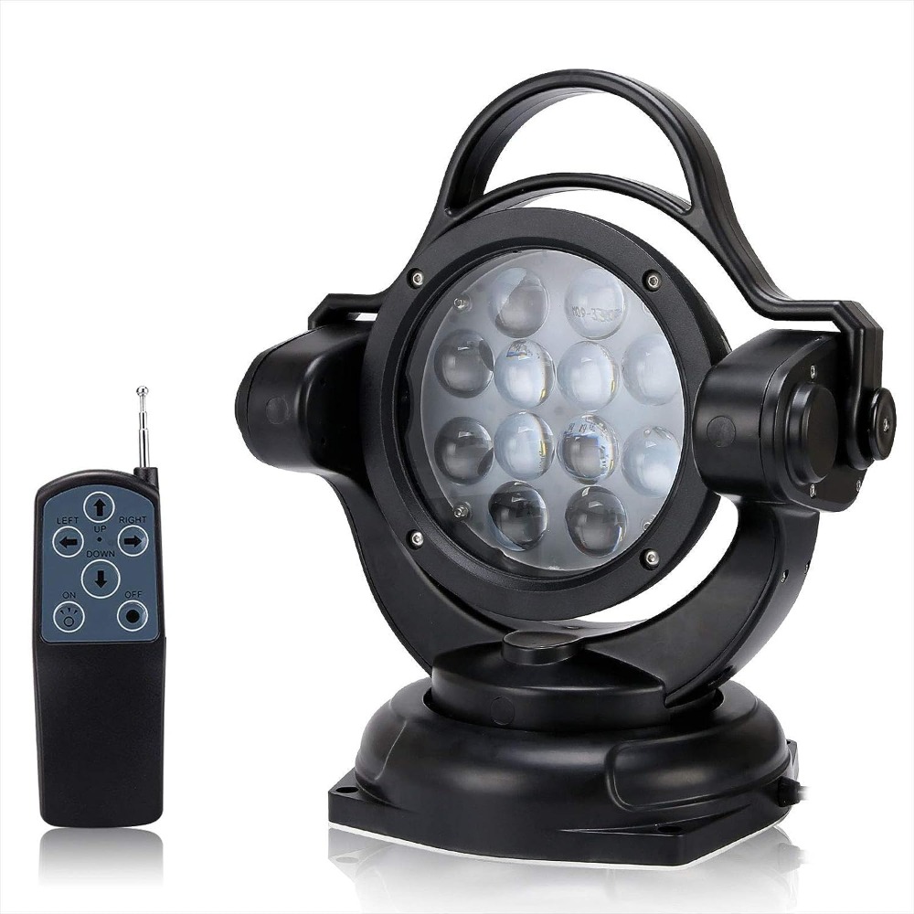 Home Security Beams - Suv、オフロードトラック、ボート、家庭用の回転制御LEDワークライトスポット、5000lm、12v、24v、60w、360 °