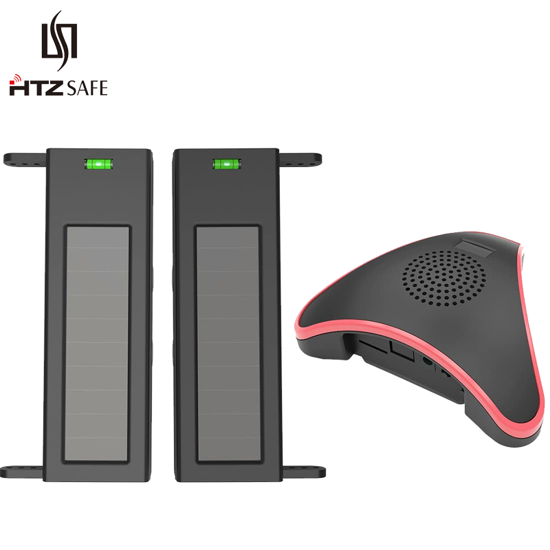 Home Security Beams - HTZSAFE ソーラービームセンサー私道警報システム - 400 メートルのワイヤレス範囲 -