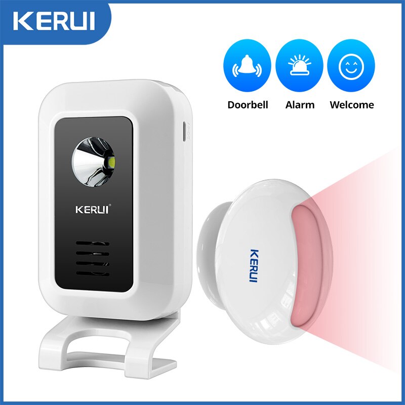 Home Security Lights - Kerui m7モーションセンサーセキュリティアラーム32曲ドアベルチャイムワイヤレススマートホームledナイトライトドア窓店店