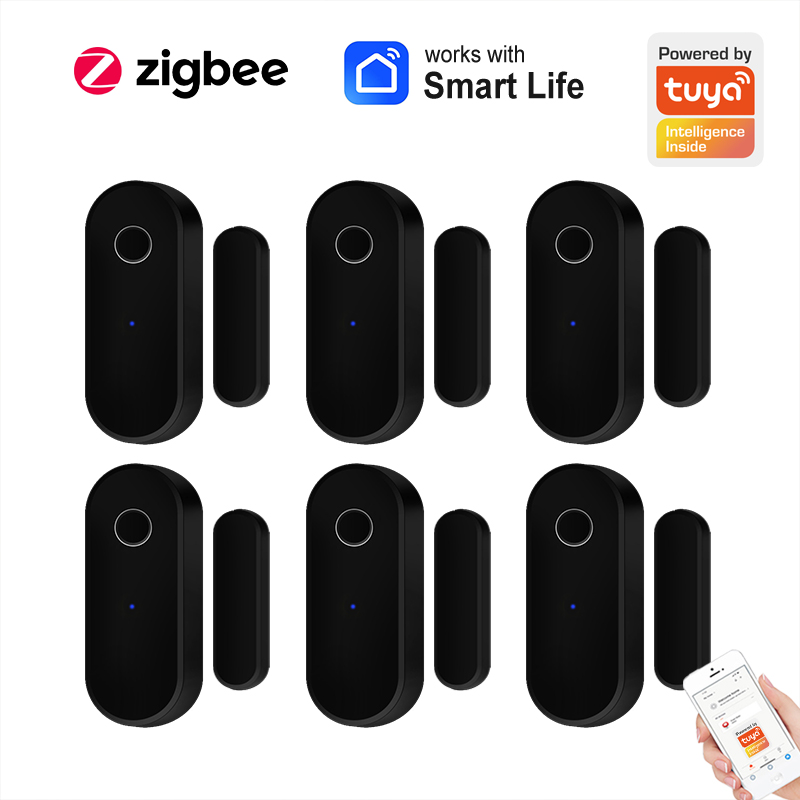 Home Security Features - Tuya スマート Zigbee ドアセンサードア窓開閉検出器ブラックスマートホームセキュリティシステムゲートウェイスマートライフアプリと連携
