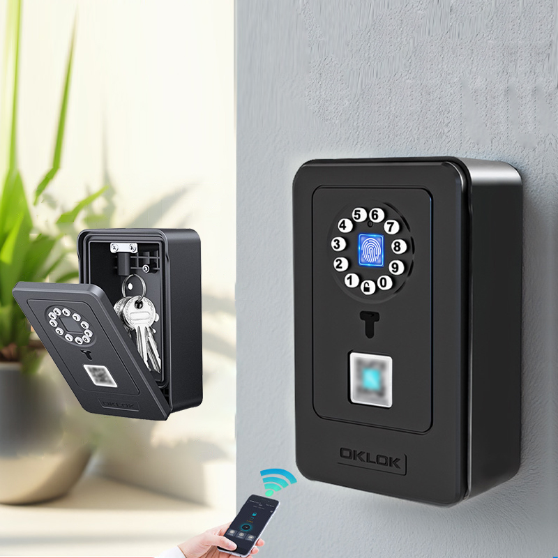 Home Security Door - インテリジェント南京錠ハングデザインパスワード保管デポジットケース家庭用指紋セーフデジタルドアロックボックスセキュリティスマートキー