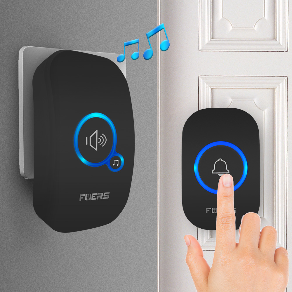 Home Security Bell - Fuers ワイヤレスドアベルホームウェルカムスマートドアベル 150 メートルロングワイヤレス距離 32 曲ホームウェルカムチャイム着信音カラフル
