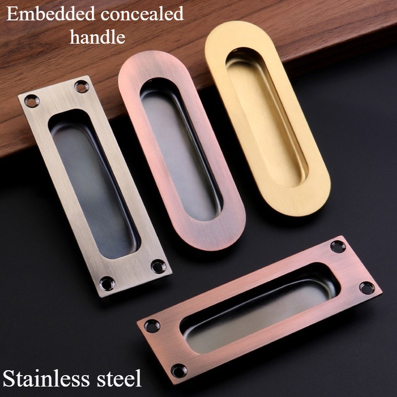 Home Security Door Reinforcement Lock - 隠しプルハンドル スライドドア インライン隠し不可視キャビネットドア 引き出しファスナー 埋め込みドアハンドル ステンレス鋼
