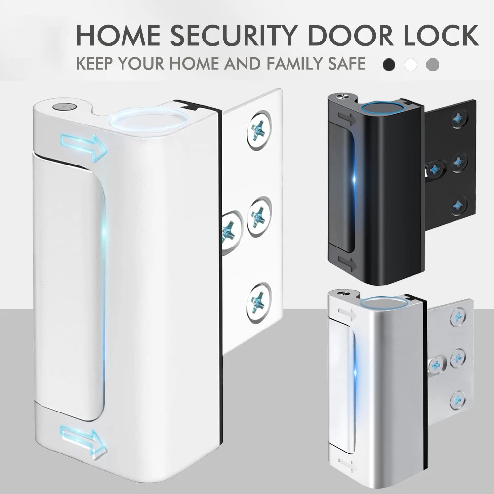 Home Security Door Reinforcement Lock - 新しいホームセキュリティドアロックアルミ合金盗難防止ドアロックチャイルドプルーフドア補強ロック 3 インチストップ