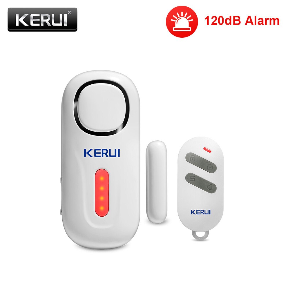 Home Security Lights - Kerui-ワイヤレスドアおよびウィンドウエントリセキュリティバーラーセンサー、120db、磁気アラーム、スマートホームガレージシステム、リモコン、LEDライト