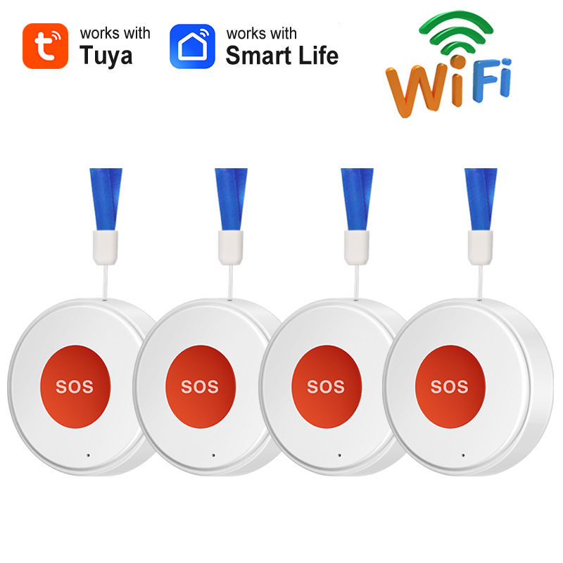 Home Security Bell - スマートライフアプリ WiFi SOS緊急ボタン Tuyaホームセキュリティ 高齢者/子供向け ワンクリックコールヘルプアラーム