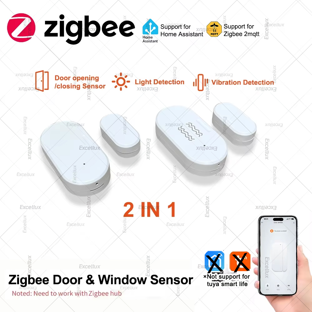 Zigbee 3.0 ドア窓センサー輝度/振動センサースマー - Home Security Door のレビューと価格