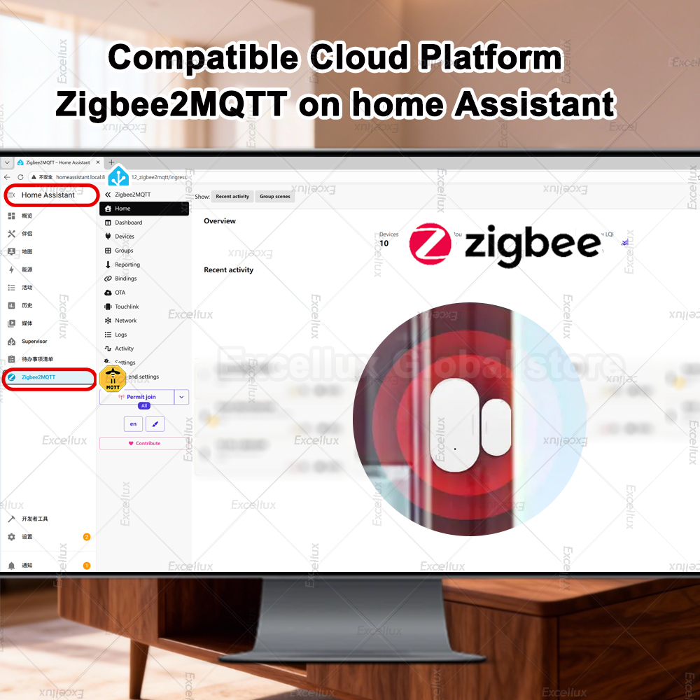 Zigbee 3.0 ドア窓センサー輝度/振動センサースマー - Home Security Door のレビューと価格