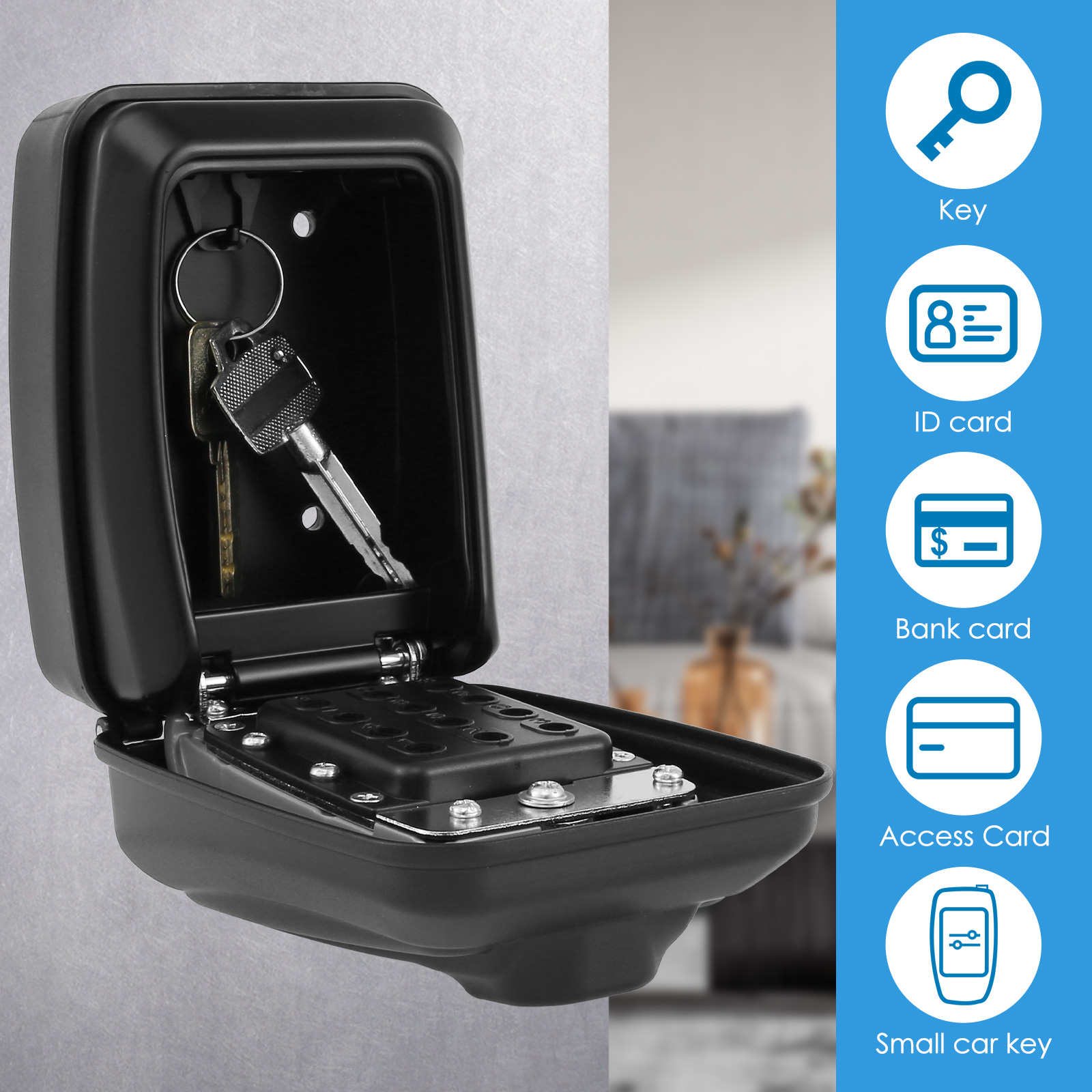 キーロックボックス 壁掛け秘密コード セキュリティキー金庫  - Home Security News のレビューと価格