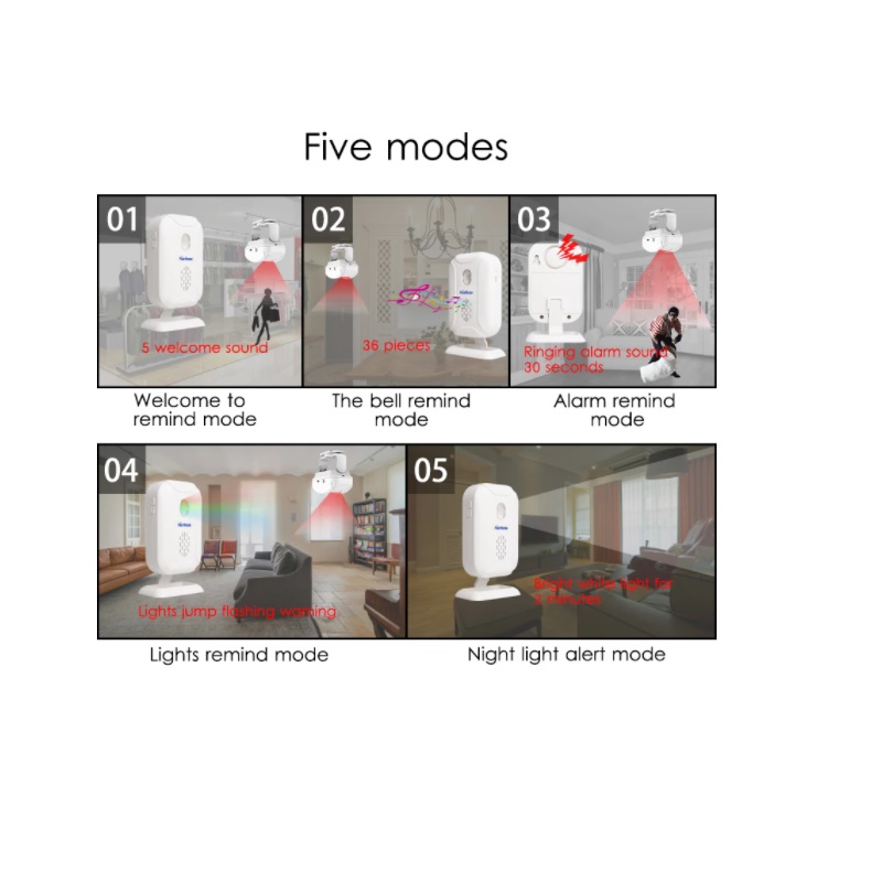 Darho ワイヤレスドアベル 36 着信音 4 色 LED - Home Security Beams のレビューと価格