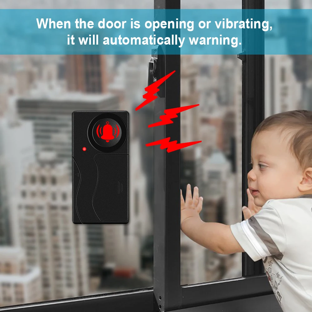 新しい 110dB ドアと窓の振動警報ワイヤレス盗難防止警報 - Home Security News のレビューと価格