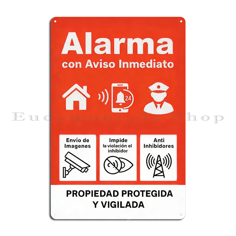 レトロ 24 時間警報システムメタルサインプラークヴィンテー - Home Security Alarm のレビューと価格