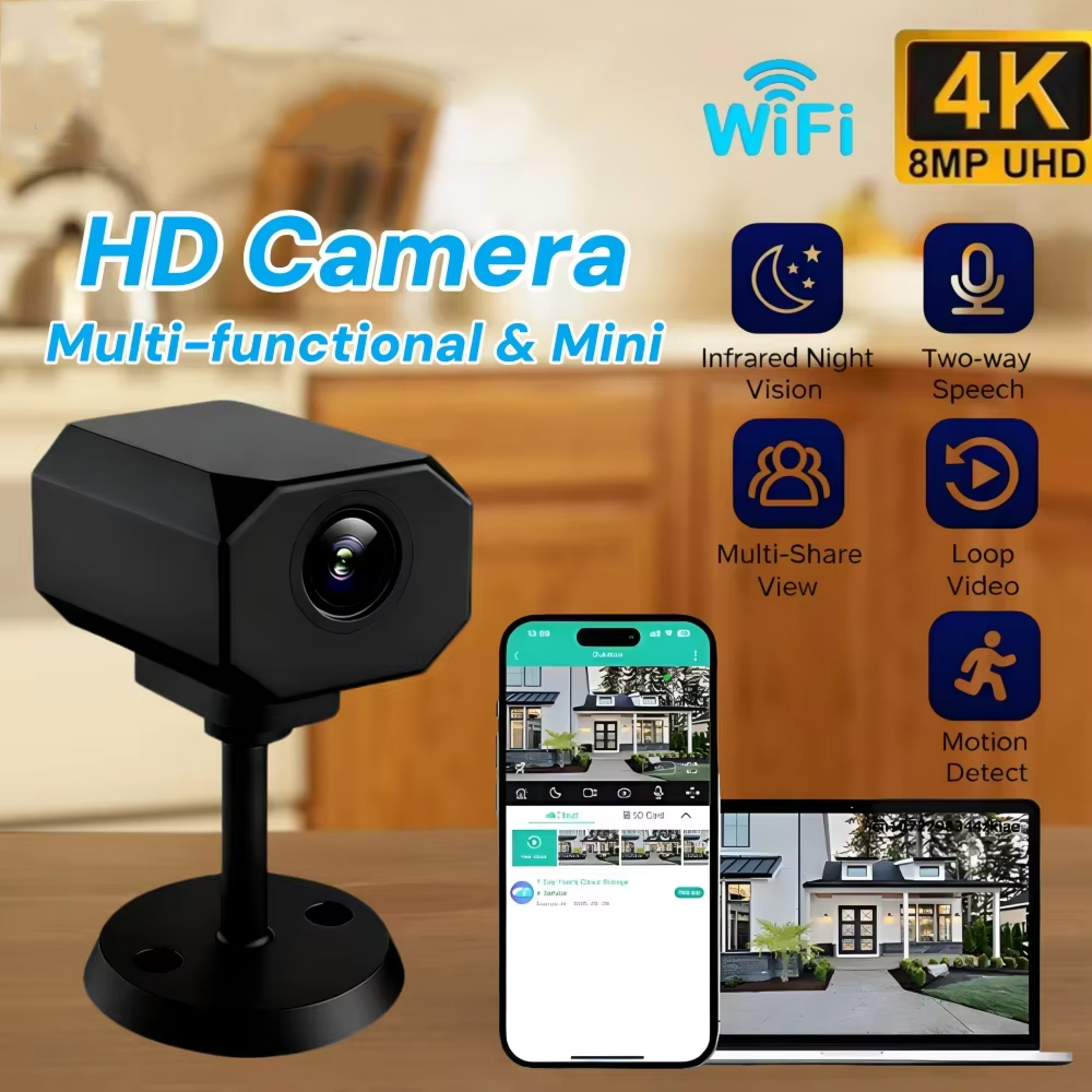 4K HD WiFi セキュリティカメラ 家庭用 ミニ スマ - Home Security News のレビューと価格