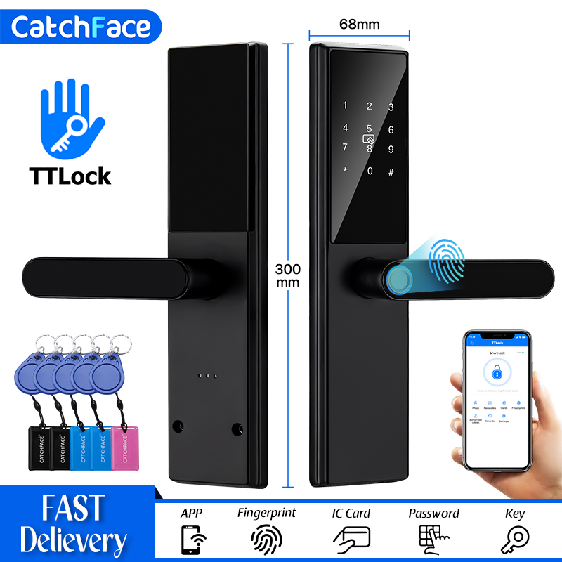 Bluetooth 指紋ドアロック TTLock アプリコー - Home Security Door Reinforcement Lock のレビューと価格