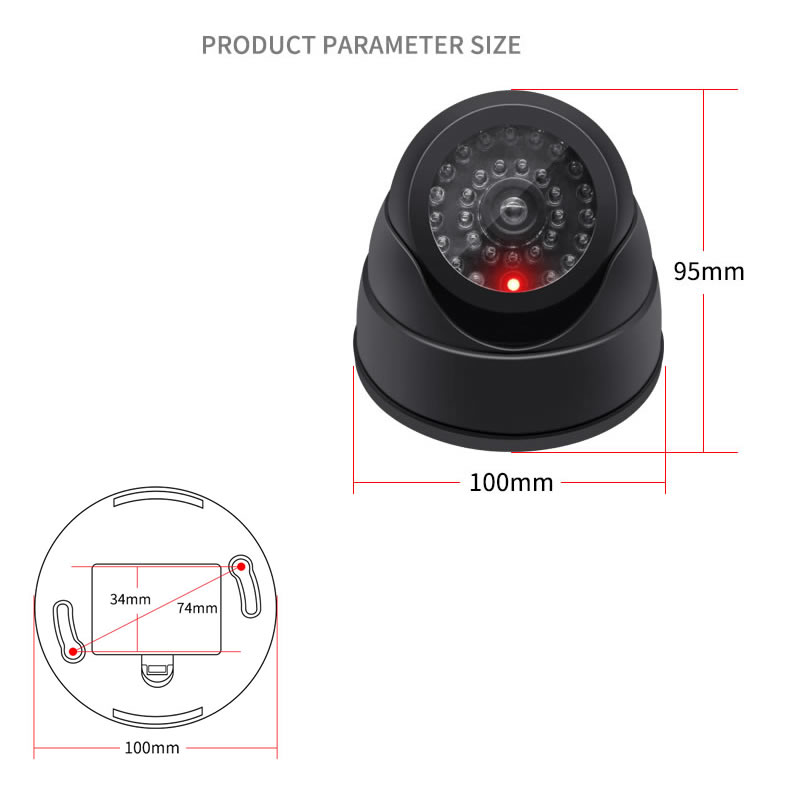 新しい赤色点滅 LED ライト黒/白ダミーコンクカメラホーム - Home Security Beams のレビューと価格