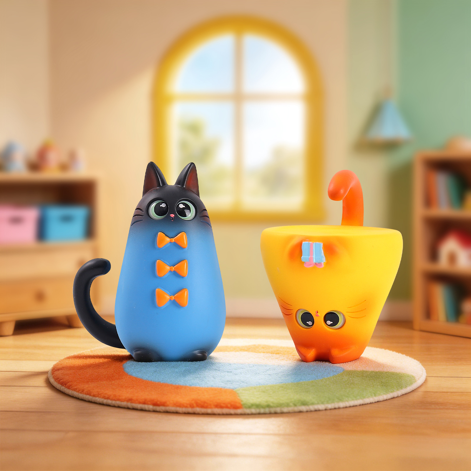 ブラインドボックス猫フィギュア樹脂製クリエイティブ漫画デスク - Home Security Items のレビューと価格