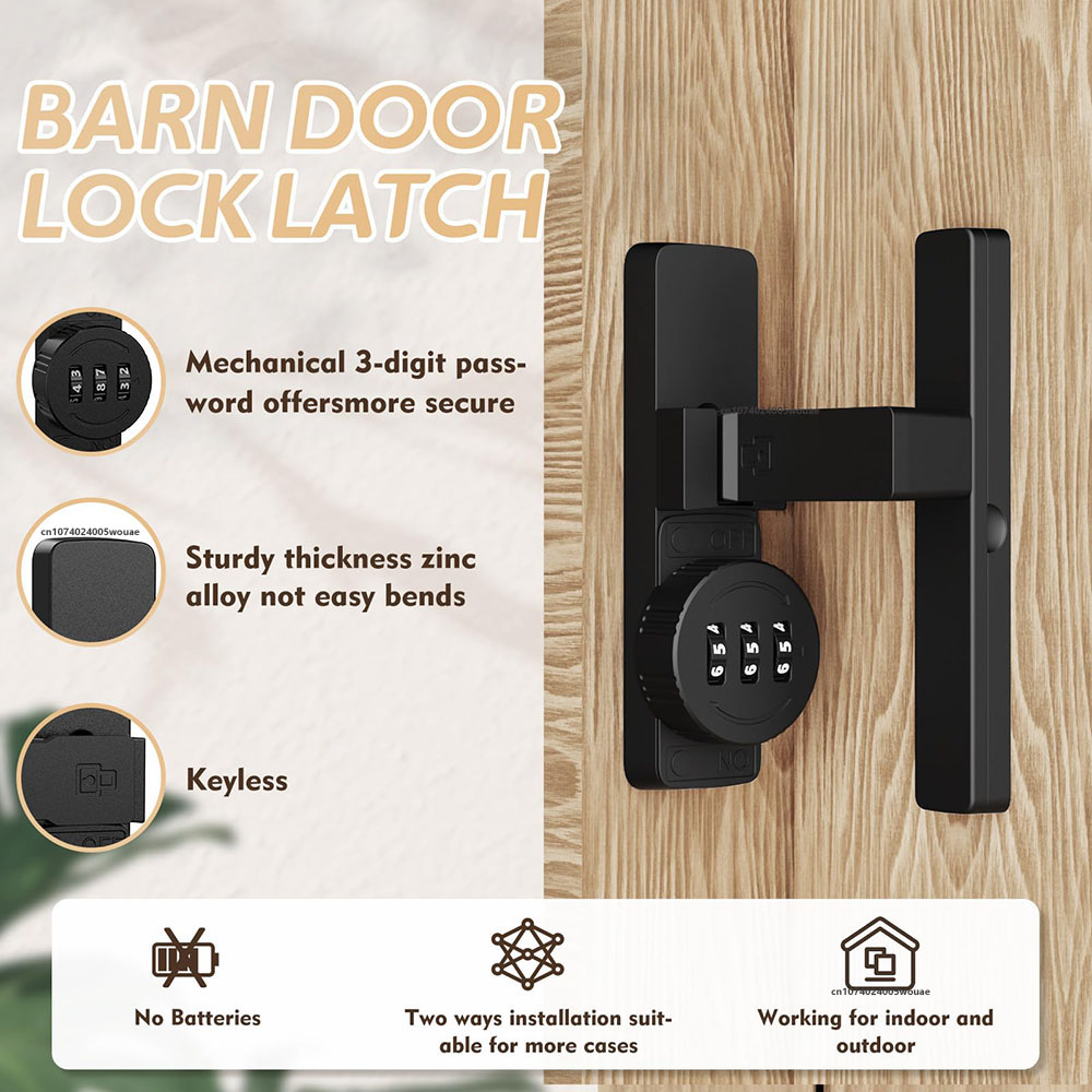 セキュリティ納屋ドアロック 3桁コンビネーションロック ホー - Home Security Door のレビューと価格