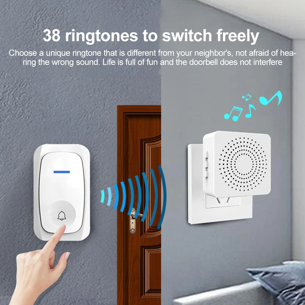USB ワイヤレスドアベルスマートウェルカムドアベル 3 ス - Home Security Bell のレビューと価格