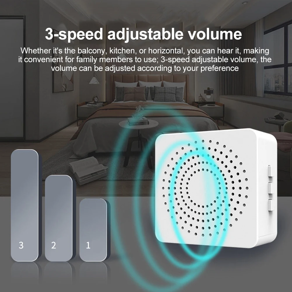 USB ワイヤレスドアベルスマートウェルカムドアベル 3 ス - Home Security Bell のレビューと価格