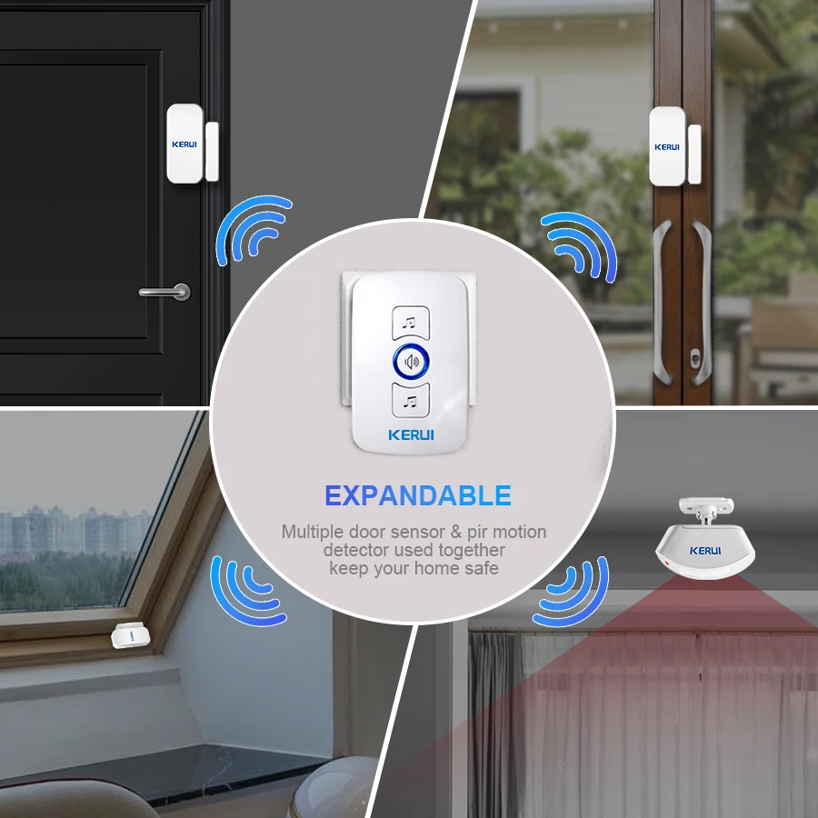 KERUI ワイヤレスドアベルホームセキュリティウェルカムチ - Home Security Bell のレビューと価格