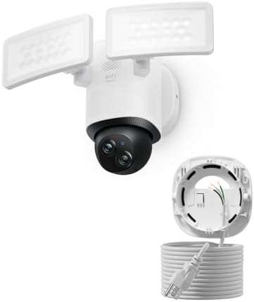 ACケーブルとスマートホームハブ付き屋外投光カメラ、360度 - Home Security Flood Lights のレビューと価格