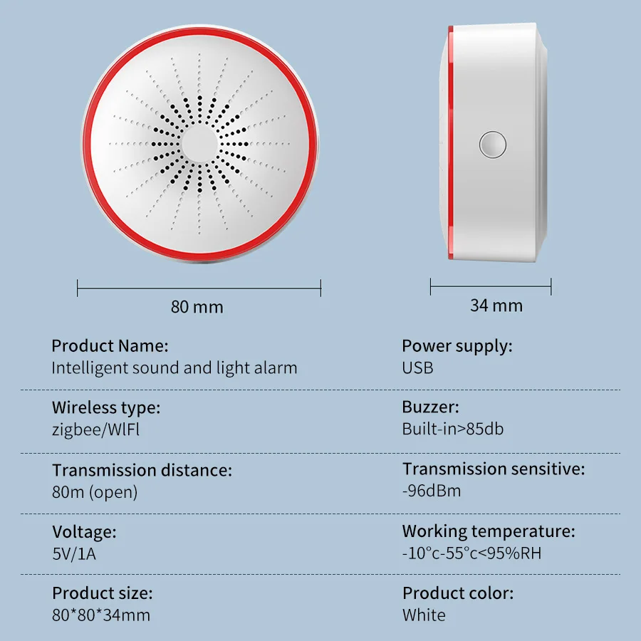 Tuya WiFi ZigBee スマートアラームサイレン  - Home Security Lights のレビューと価格