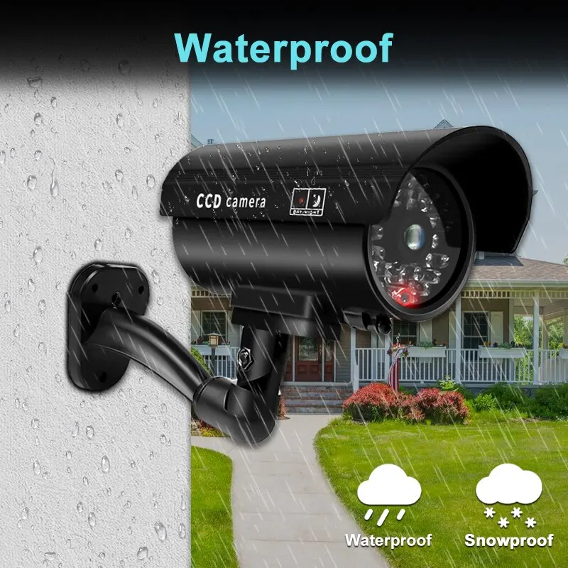 1PC ダミーセキュリティカメラ防水屋内屋外偽CCTV監視シ - Home Security Lights のレビューと価格