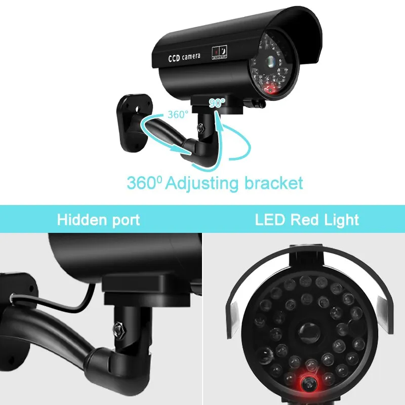1PC ダミーセキュリティカメラ防水屋内屋外偽CCTV監視シ - Home Security Lights のレビューと価格