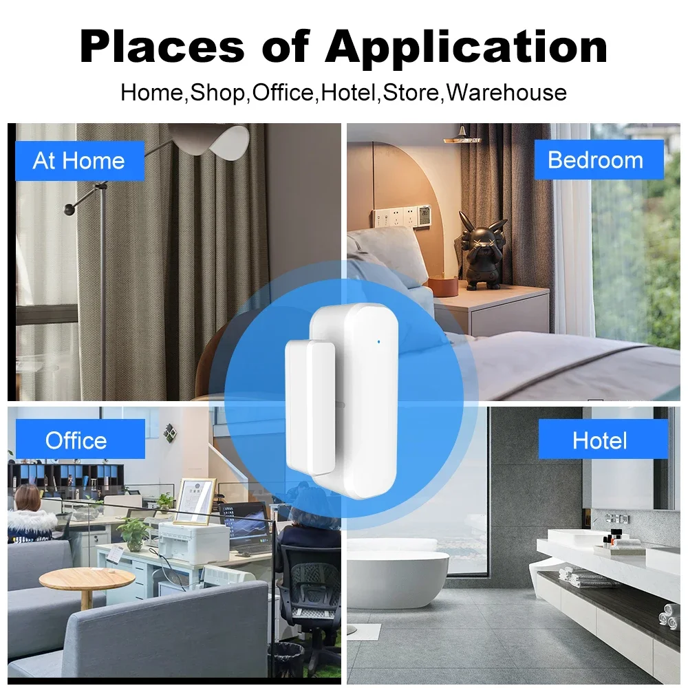 ZigBee ドア窓センサーゲート開閉検出器 Tuya スマ - Home Security Lights のレビューと価格