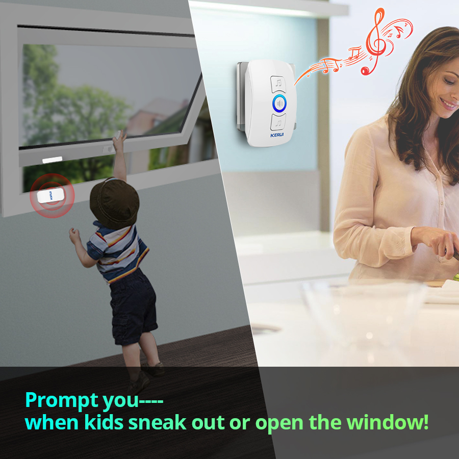 KERUI ワイヤレスドアベルホームセキュリティウェルカムチ - Home Security Bell のレビューと価格