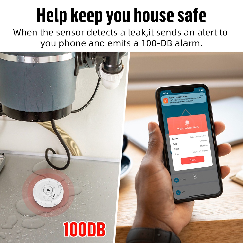 スマート漏水検知器,水位センサー,家庭用警報システム,Tuy - Home Security Features のレビューと価格