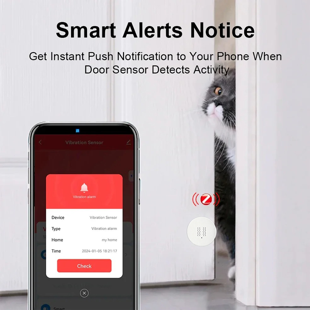Tuya ZigBee スマート振動＆傾斜センサー ホームセ - Home Security Alarm のレビューと価格