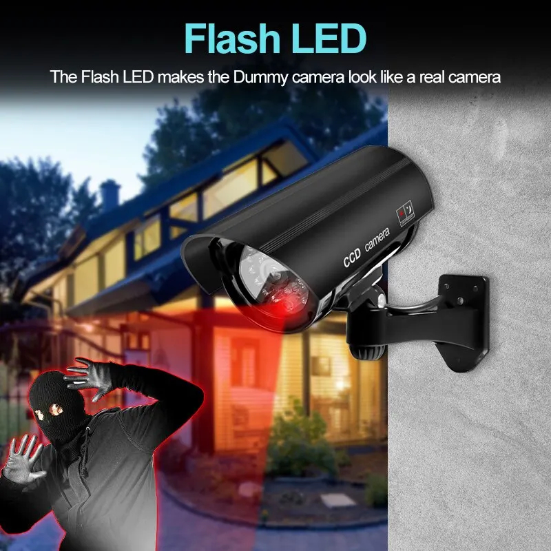 1PC ダミーセキュリティカメラ防水屋内屋外偽CCTV監視シ - Home Security Lights のレビューと価格