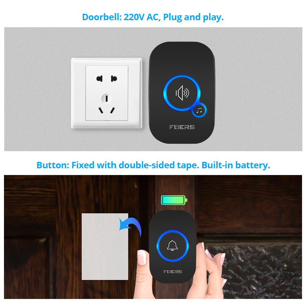Fuers ワイヤレスドアベルホームウェルカムスマートドアベ - Home Security Bell のレビューと価格