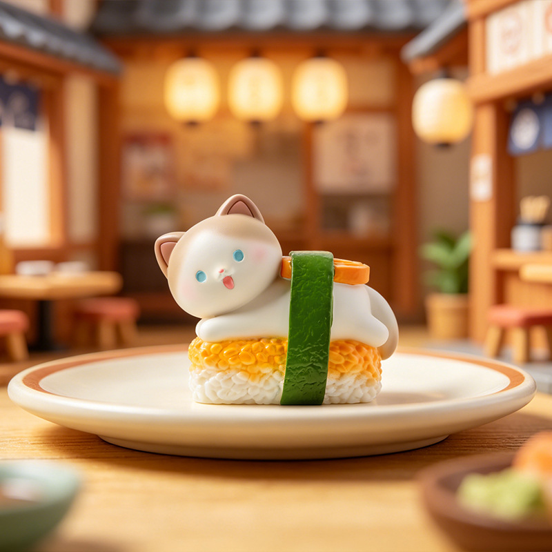 寿司猫ブラインドボックス漫画フィギュアクリエイティブデスクト - Home Security Items のレビューと価格