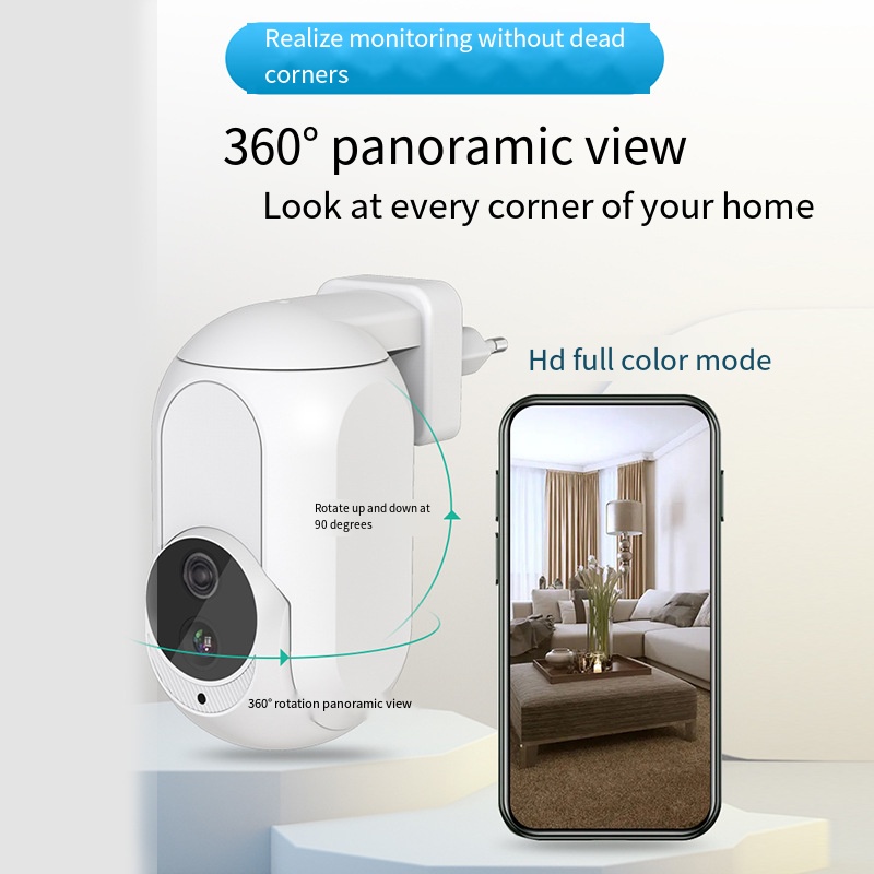 Tuya 壁コンセント型カメラ Wifi 360 °   1 - Home Security Beams のレビューと価格