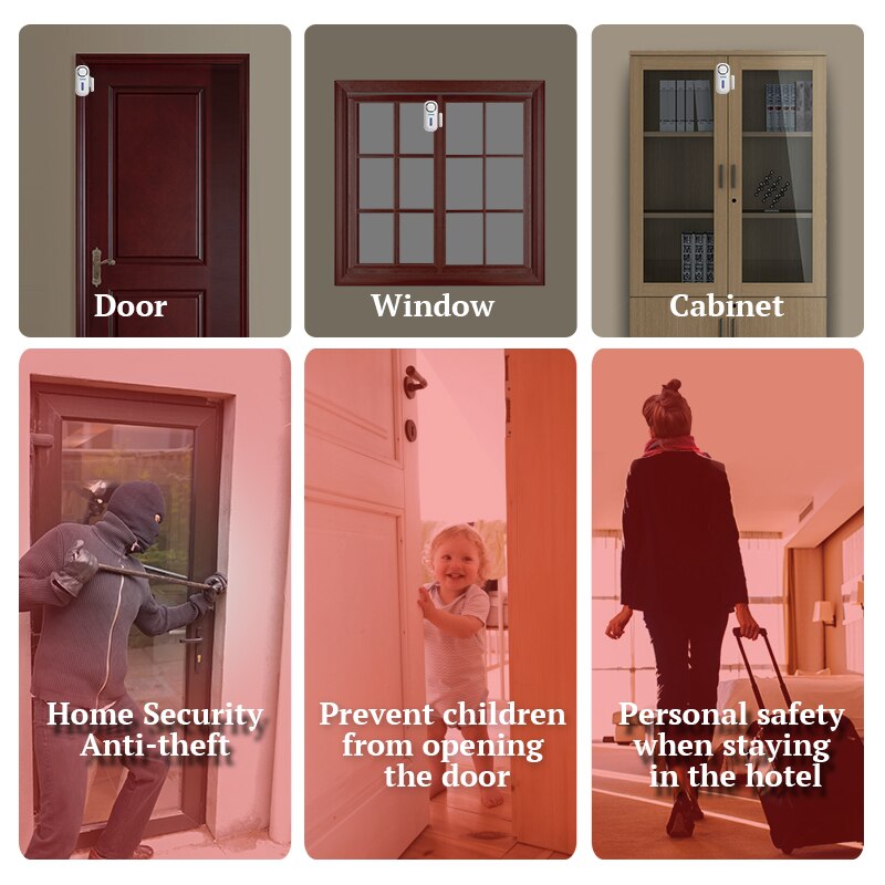 Kerui-ワイヤレスドアおよびウィンドウエントリセキュリテ - Home Security Lights のレビューと価格