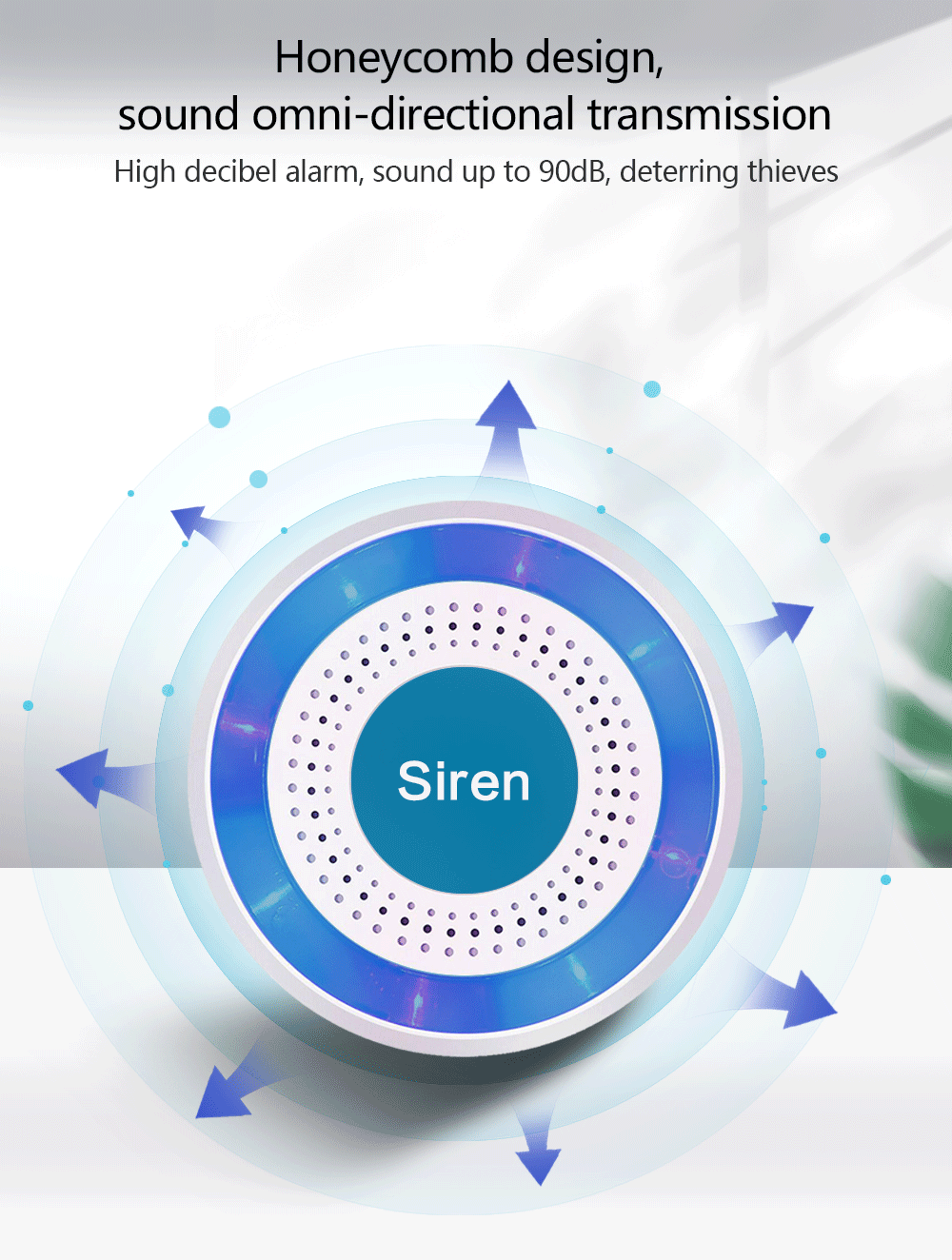 ワイヤレス音と光,433mhz,siren 100db,スタ - Home Security Lights のレビューと価格