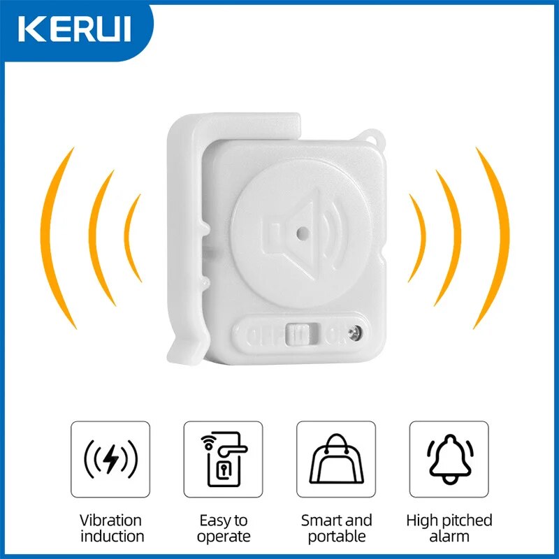 KERUI ワイヤレス振動警報センサー 120dB 超薄型検 - Home Security Door のレビューと価格