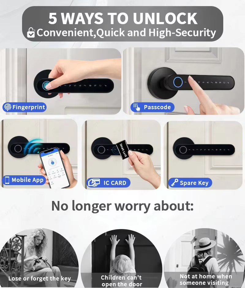 TTLock スマートデジタルドアロック、5つのキーレスエン - Home Security Door Reinforcement Lock のレビューと価格