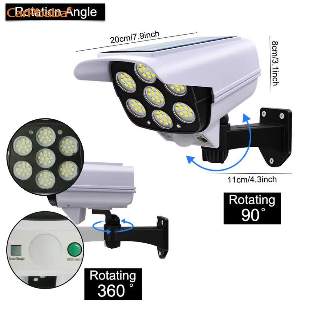 屋外ソーラーライト人感センサーセキュリティダミーカメラワイヤ - Home Security Lights のレビューと価格